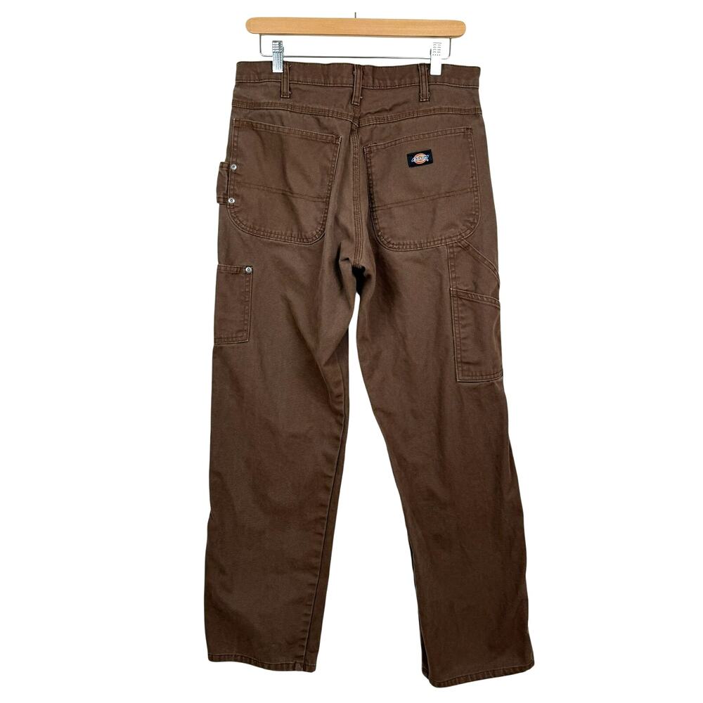 Dickies Sanded Duck Carpenter Pants 100% Cotton Relaxed Fit Utility Brown 32x32
